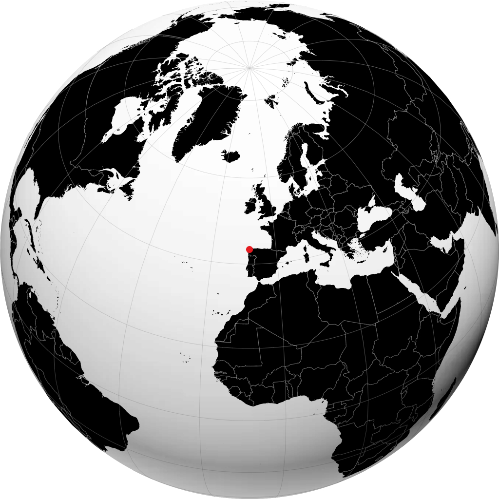 A Coruña di globe