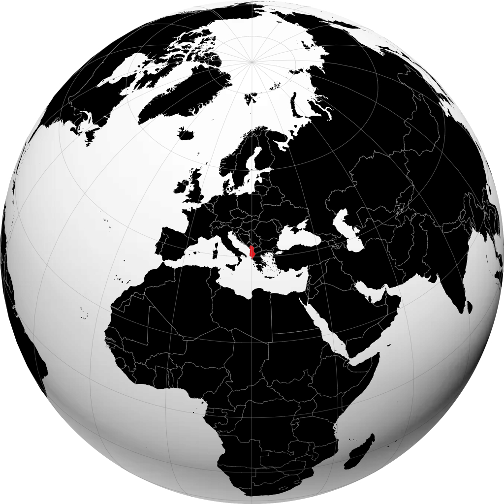 Albania di globe