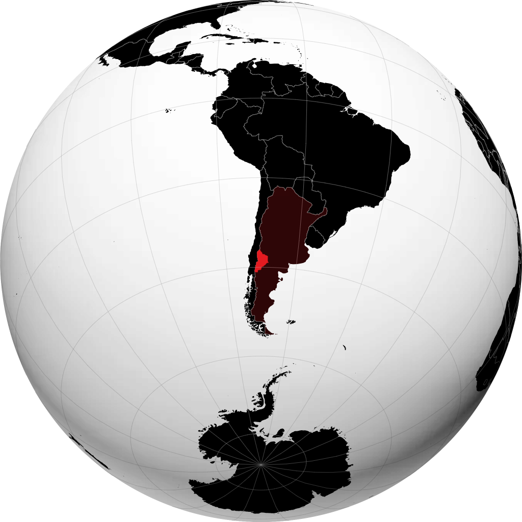 Provinsi Neuquen di globe