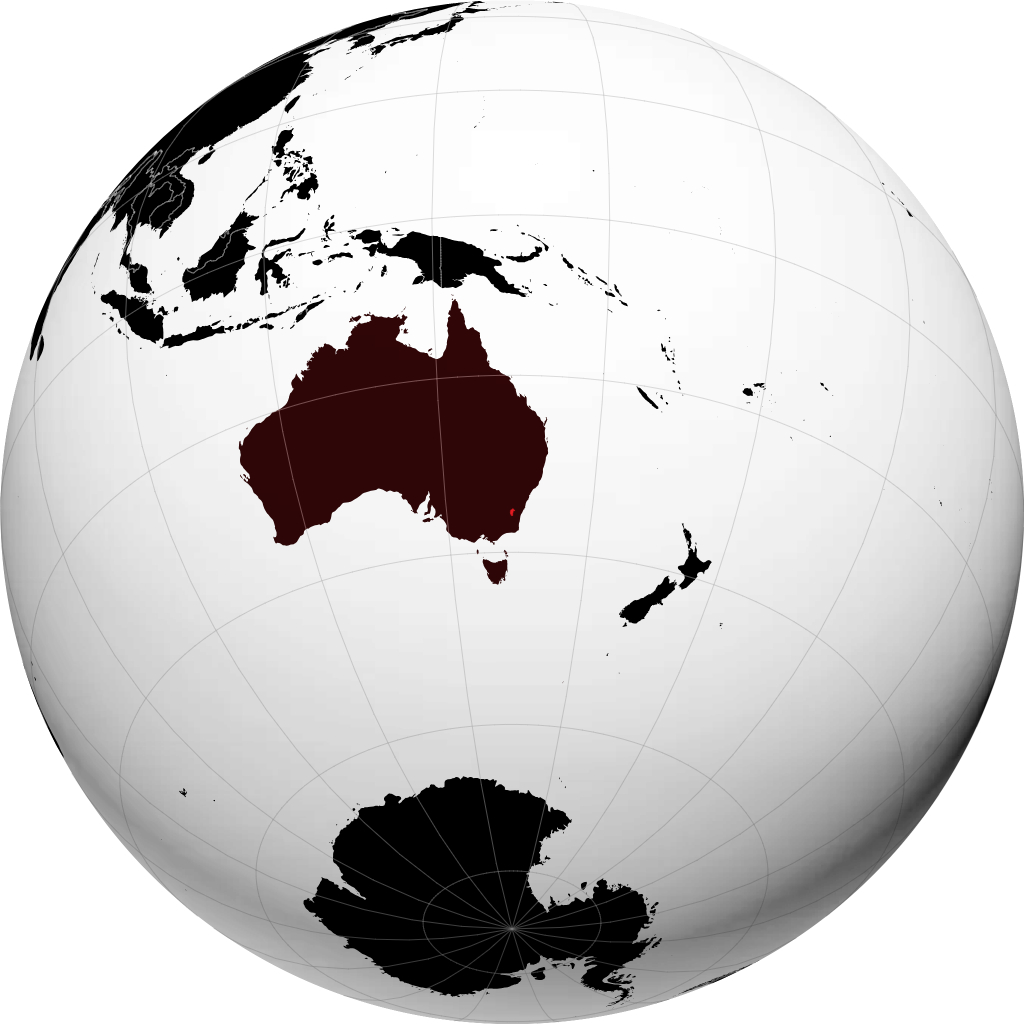 Wilayah Ibu Kota Australia di globe