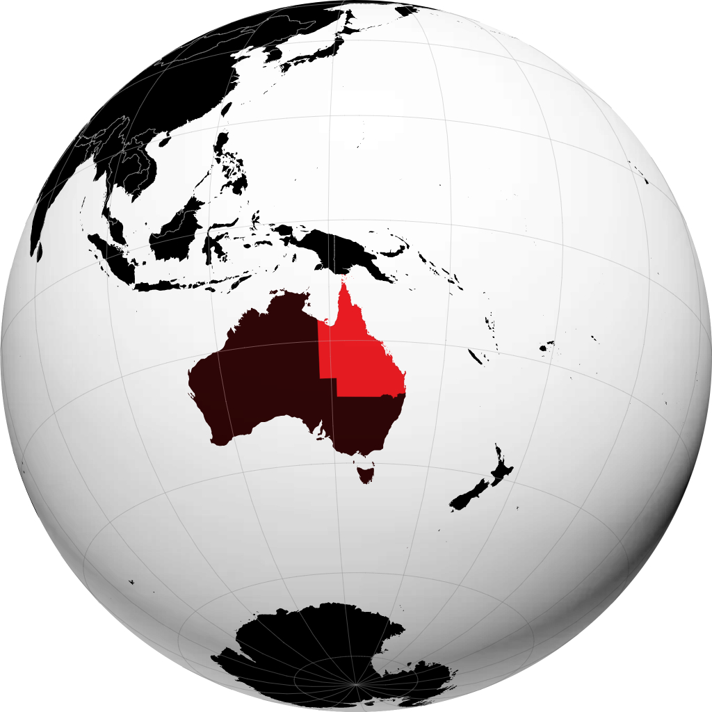 Negara Bagian Queensland di globe