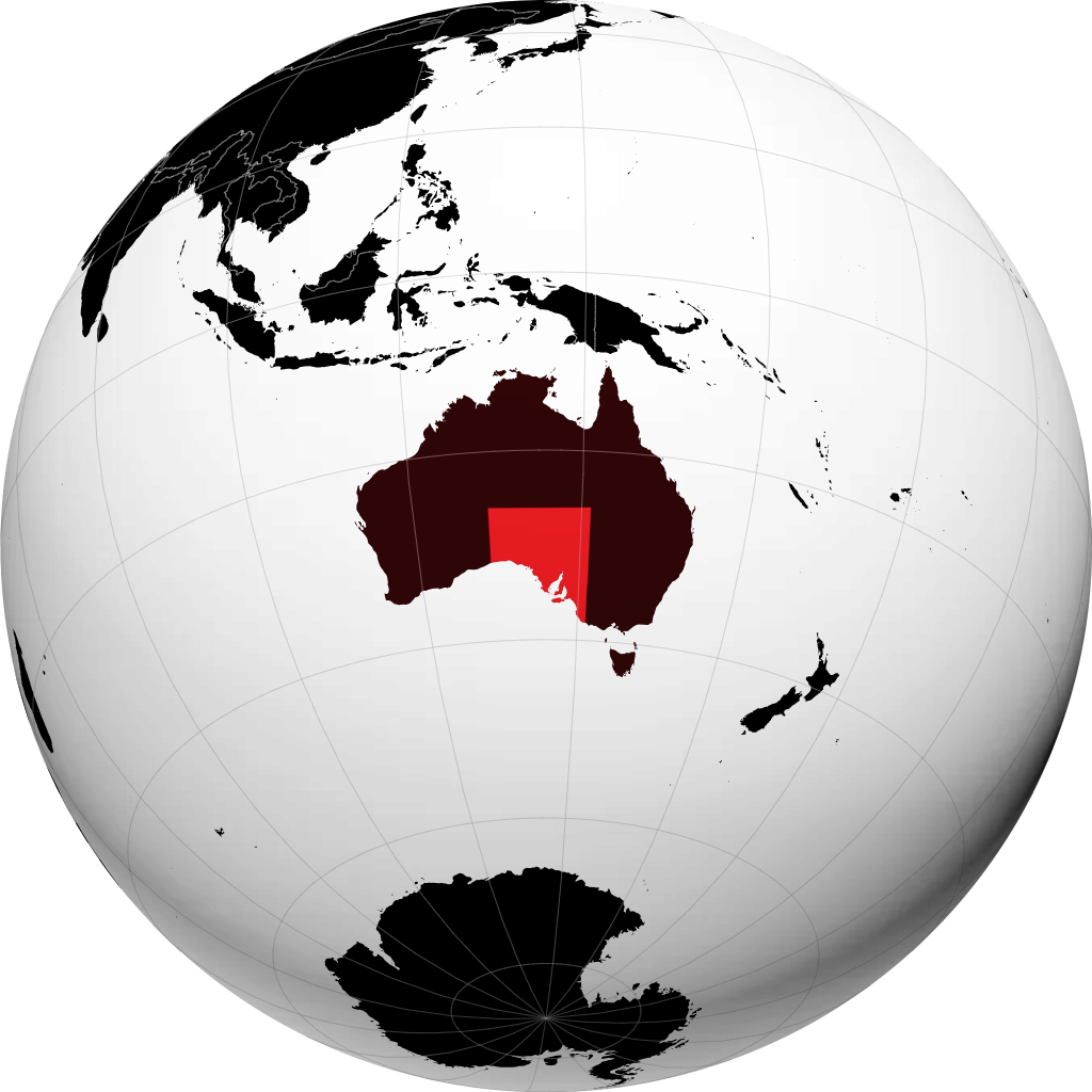 Negara Bagian Australia Selatan di globe