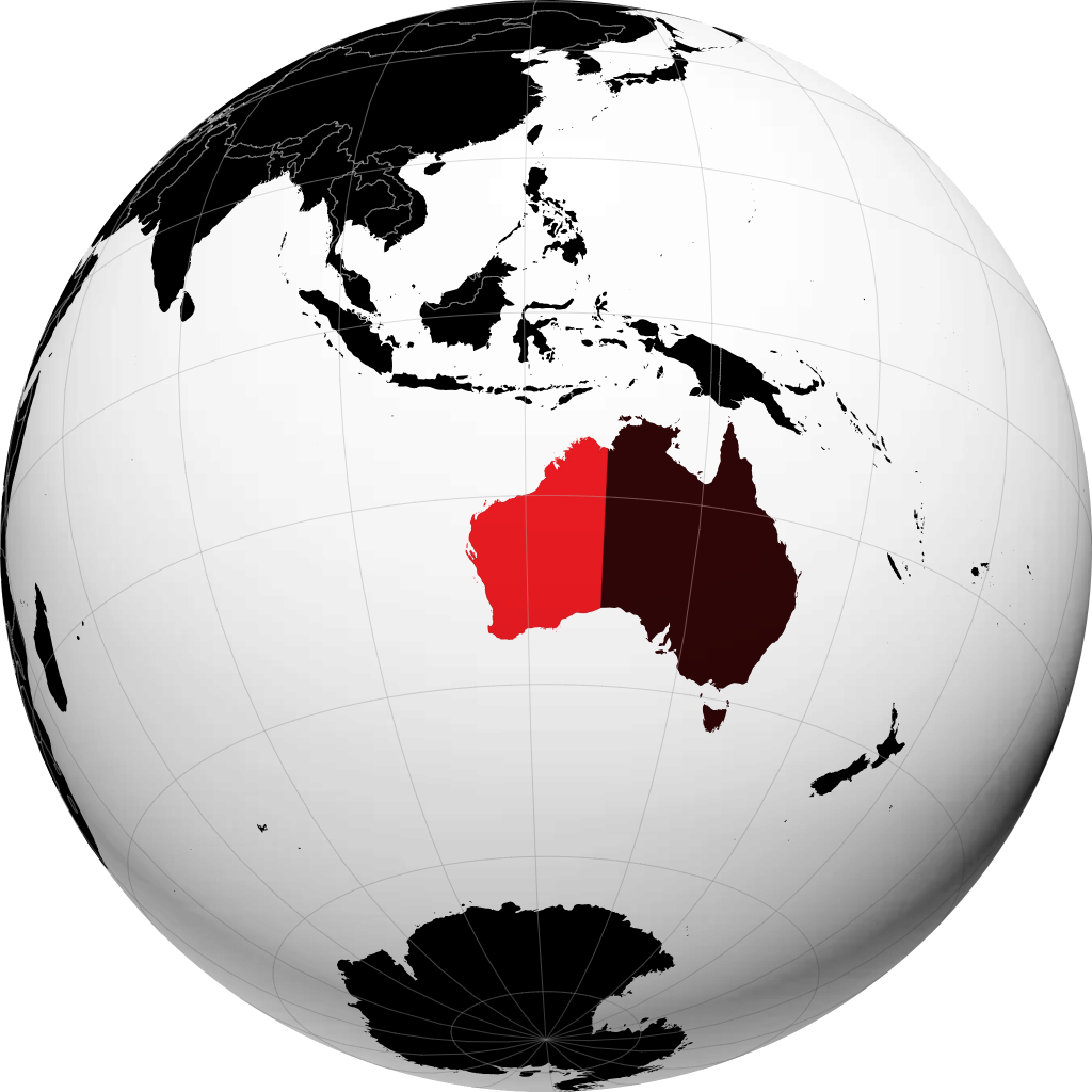 Negara Bagian Australia Barat di globe
