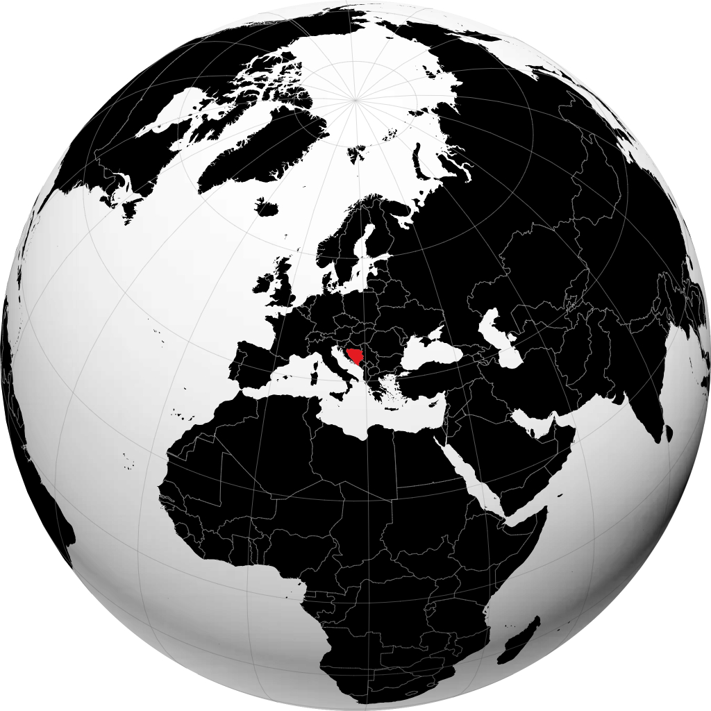 Bosnia dan Herzegovina di globe