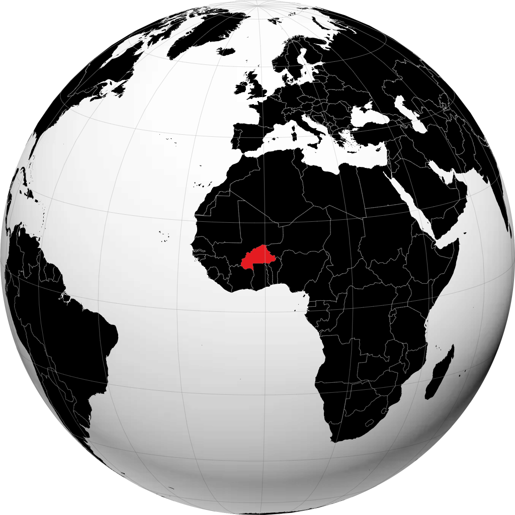Burkina Faso di globe