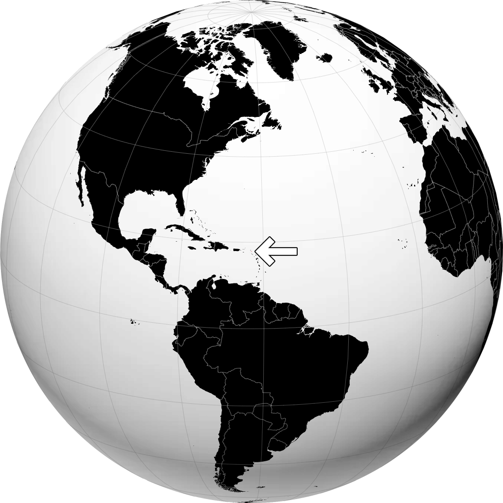 Saint Barthelemy di globe