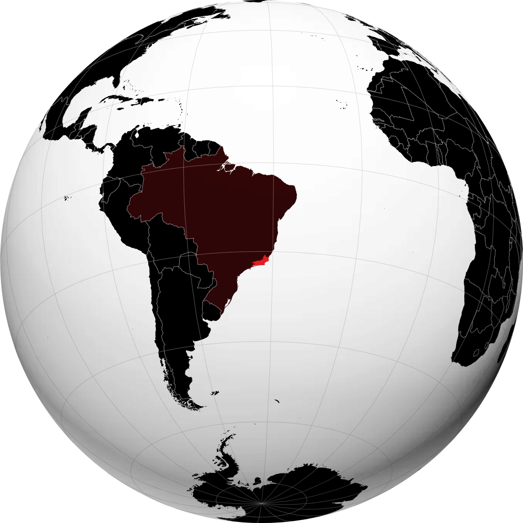 Negara Bagian Rio de Janeiro di globe
