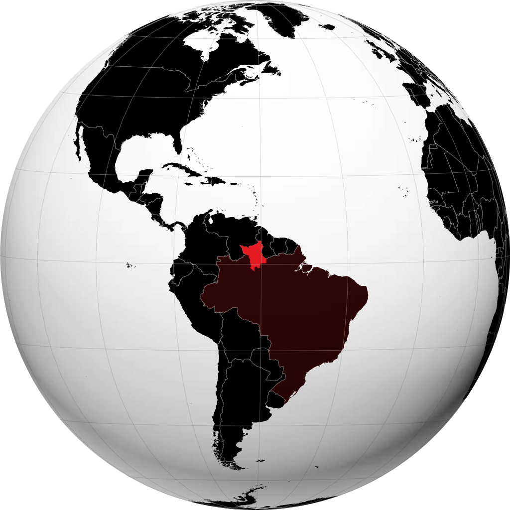 Negara Bagian Roraima di globe