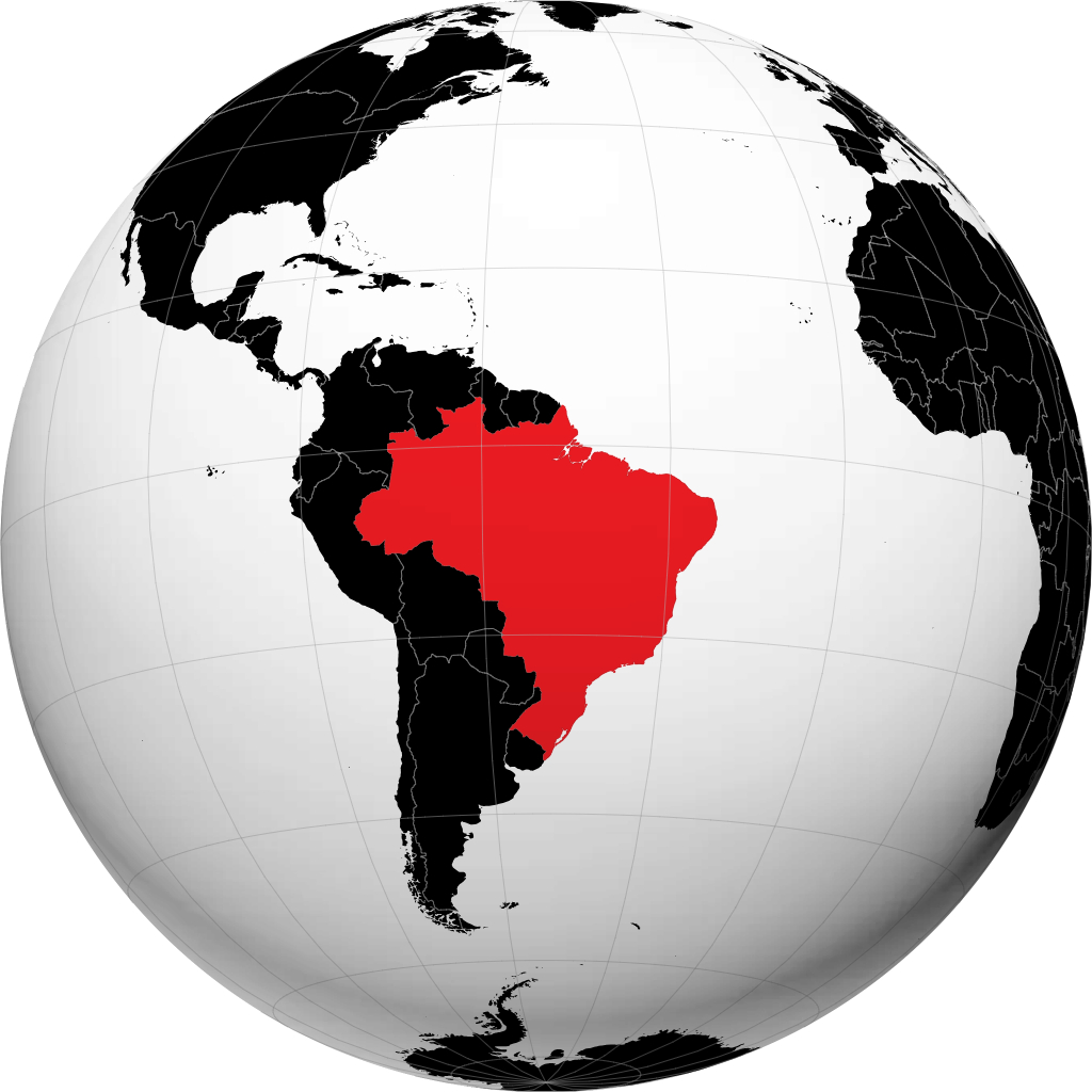 Brasil di globe