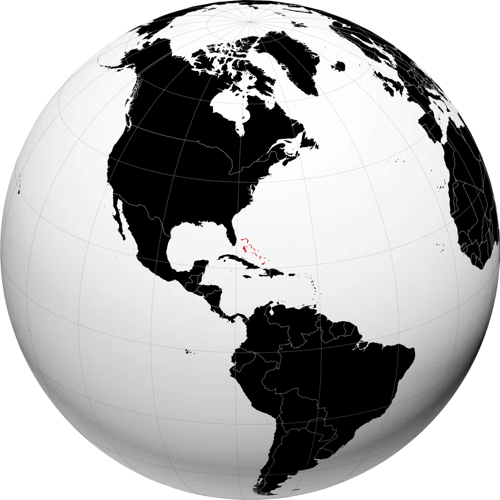 Bahama di globe