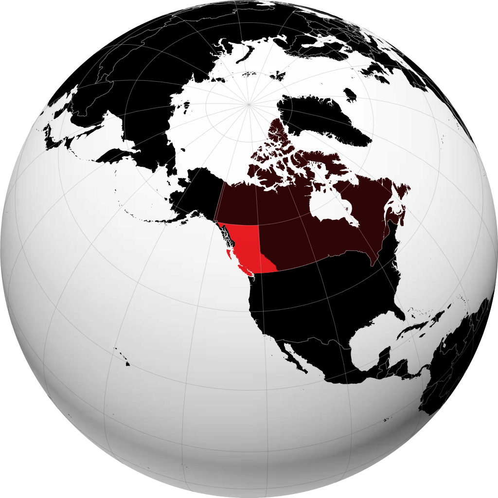 British Columbia di globe