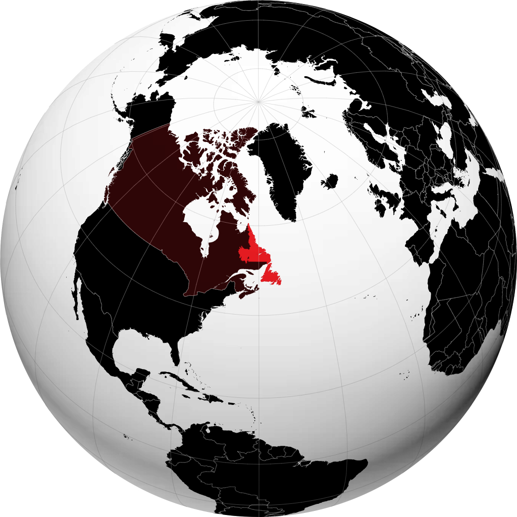 Newfoundland dan Labrador di globe