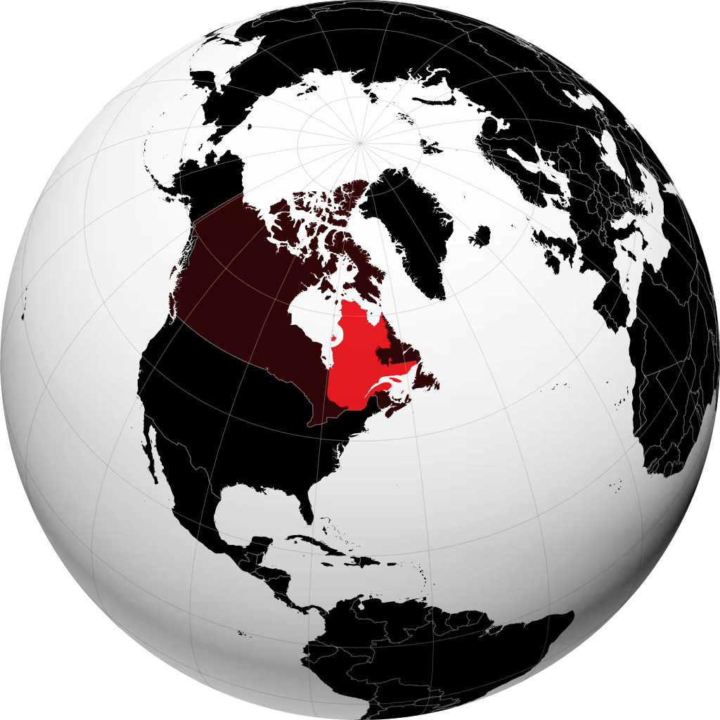 Provinsi Quebec di globe