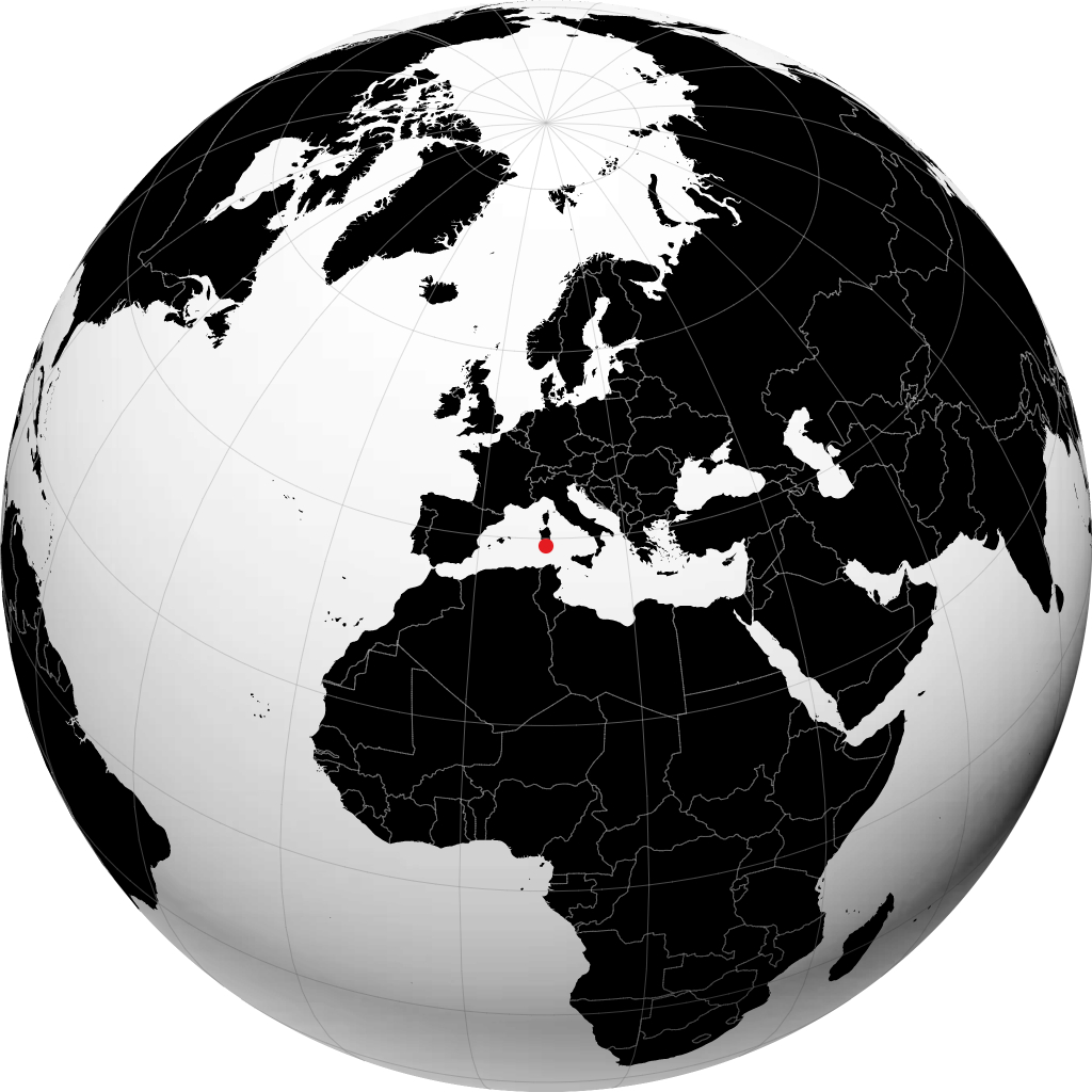 Cagliari di globe