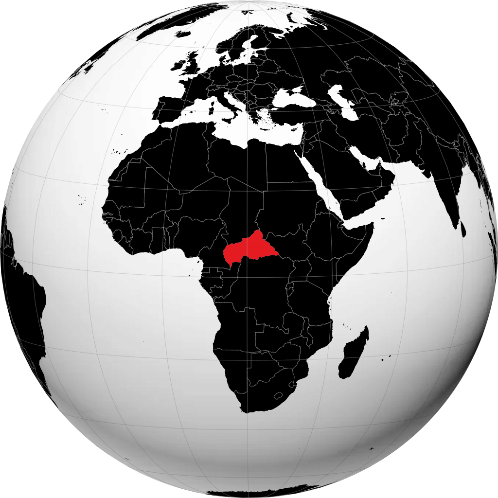 Republik Afrika Tengah di globe