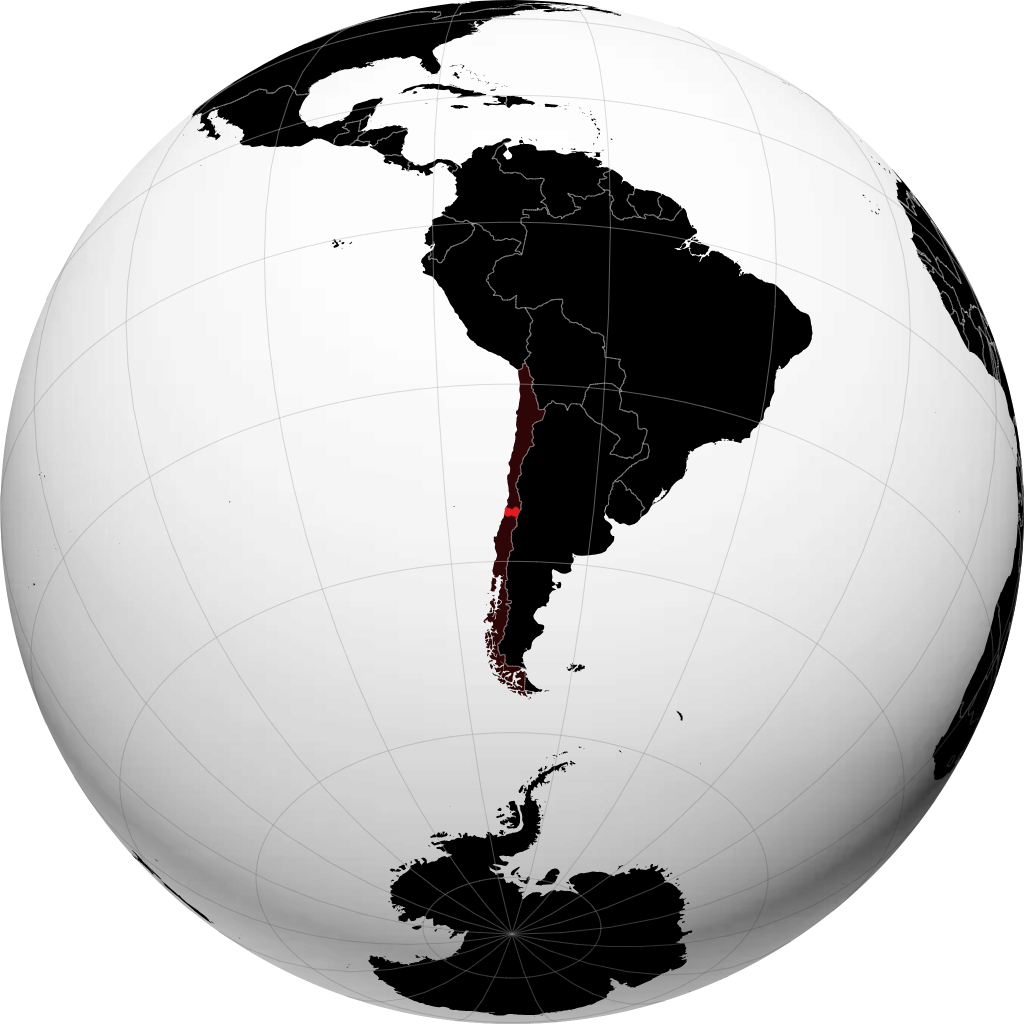Wilayah Libertador General Bernardo O'Higgins di globe