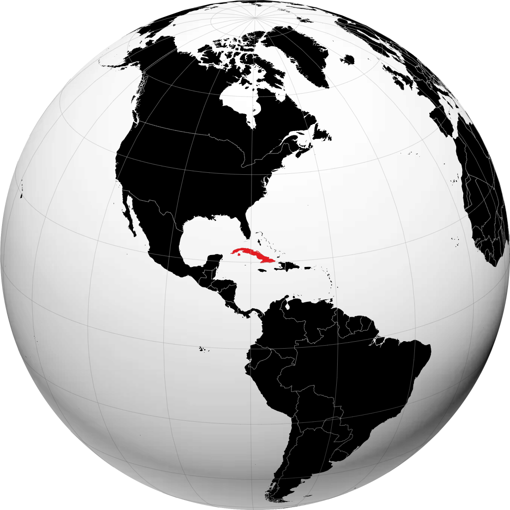 Kuba di globe