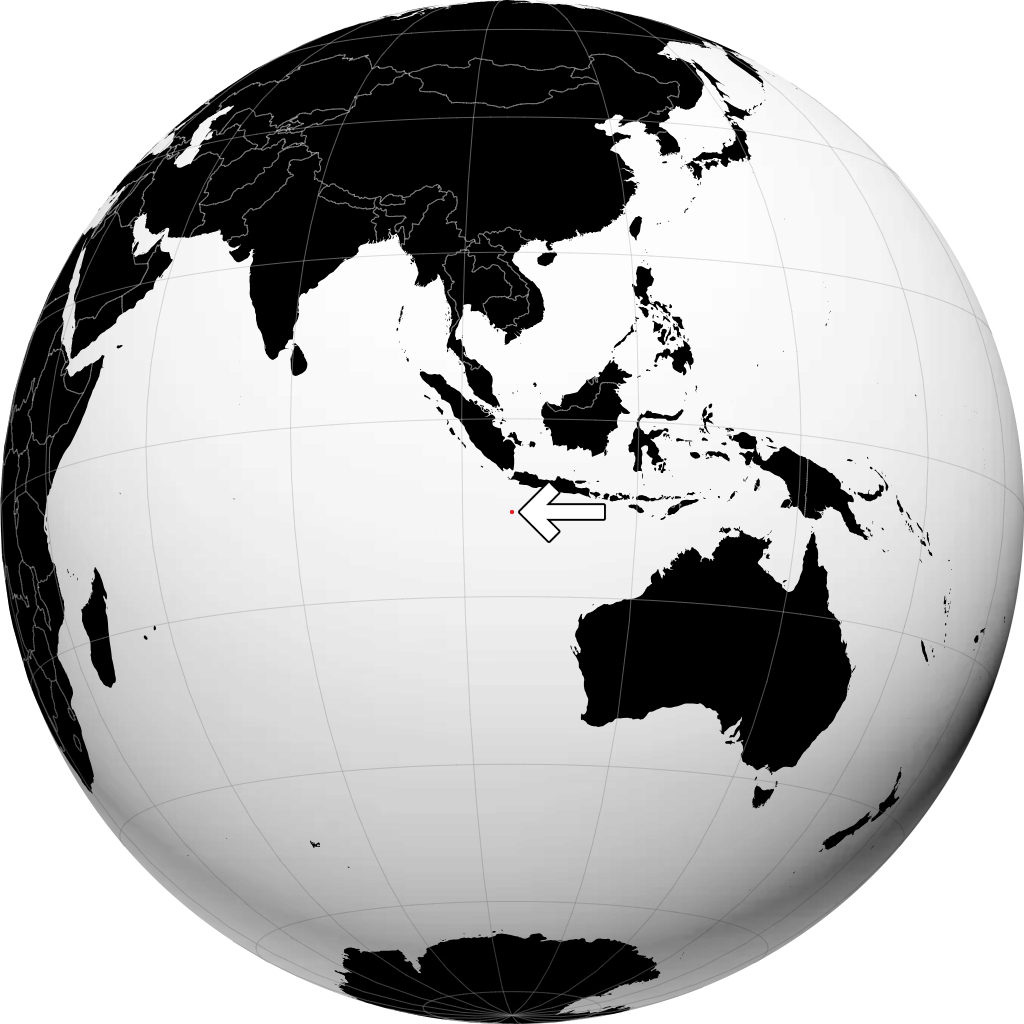 Pulau Christmas di globe