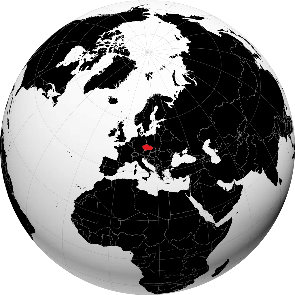 Republik Ceko di globe