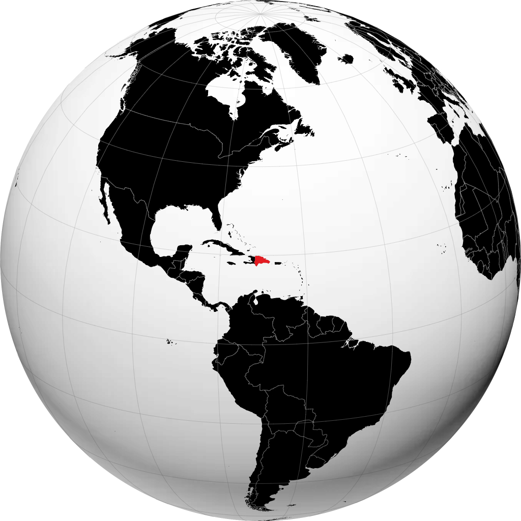 Republik Dominika di globe