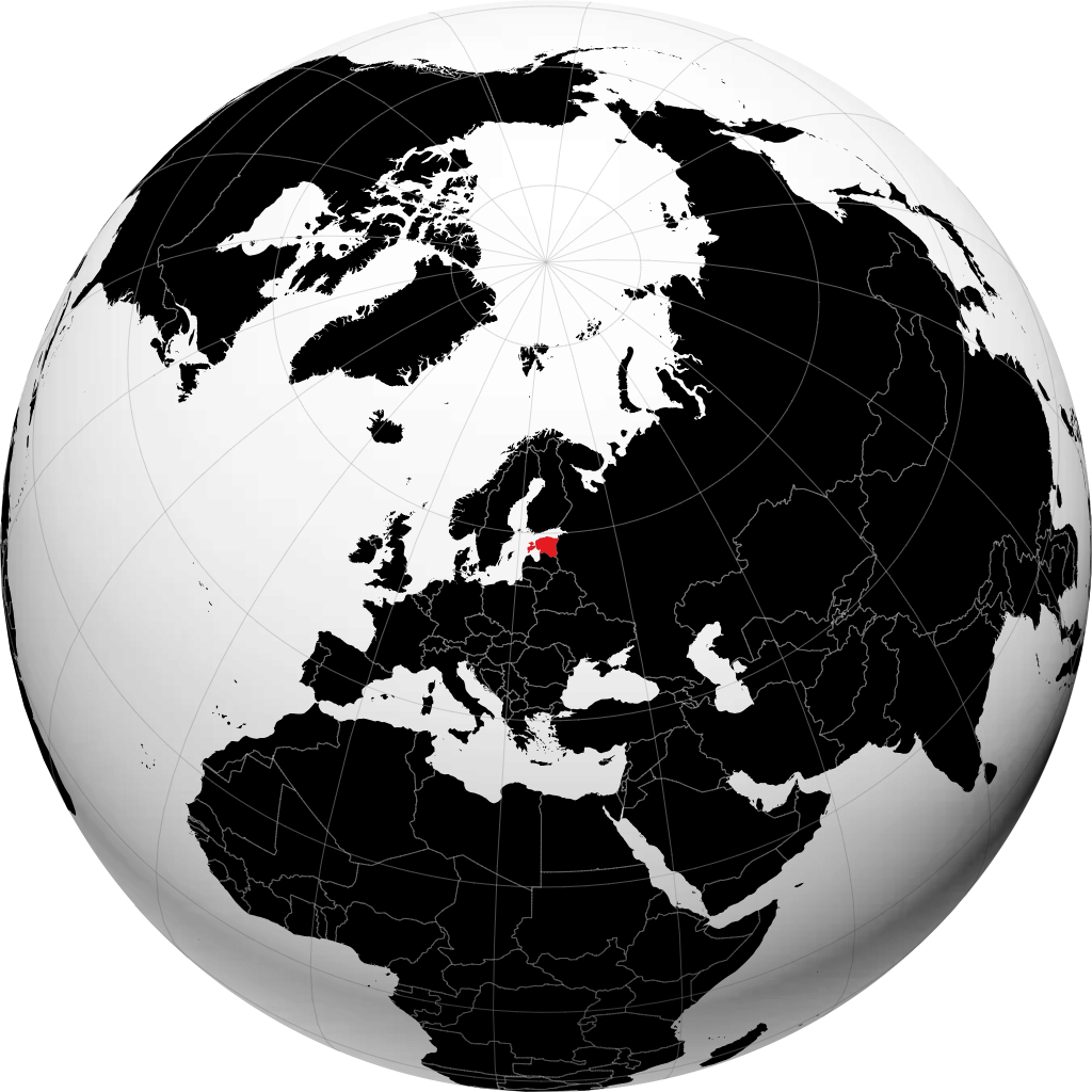 Estonia di globe