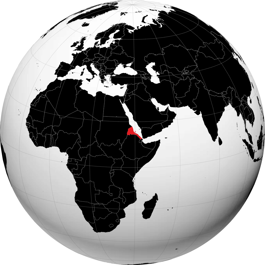 Eritrea di globe