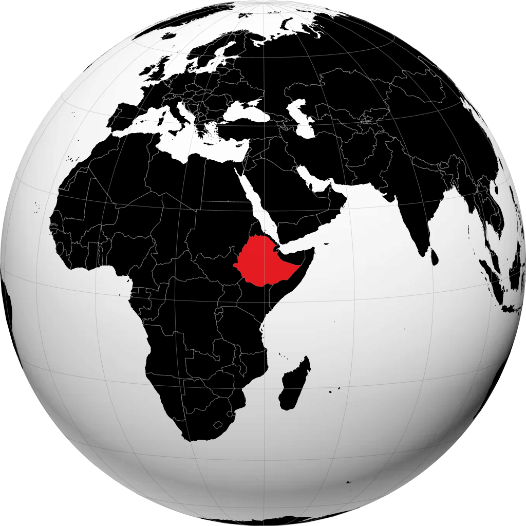 Ethiopia di globe