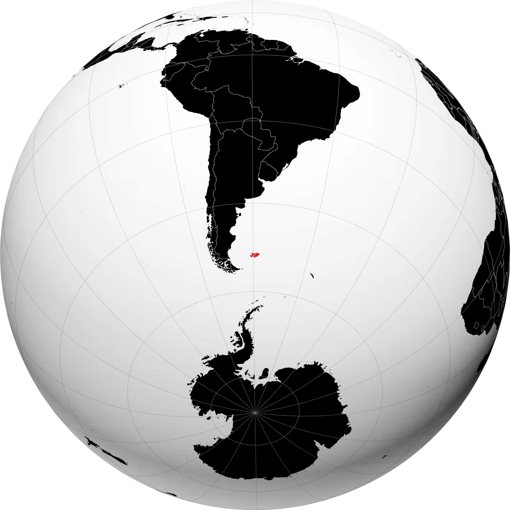 Kepulauan Falkland di globe