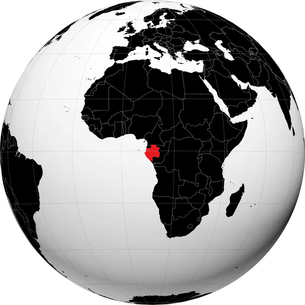 Gabon di globe