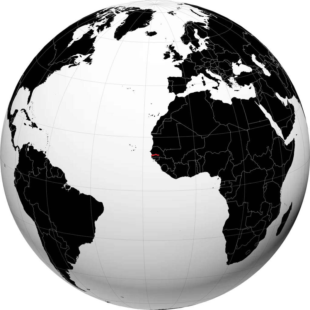 Gambia di globe