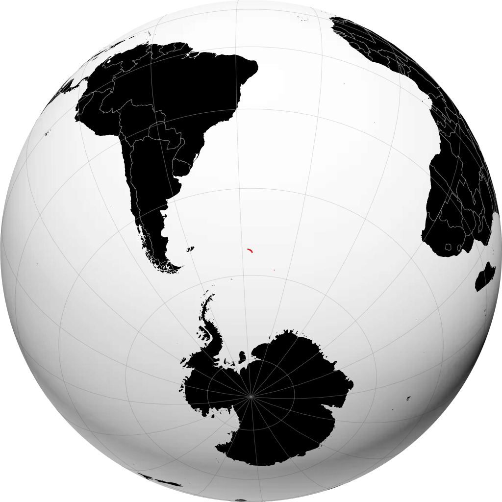 Georgia Selatan dan Kepulauan Sandwich Selatan di globe