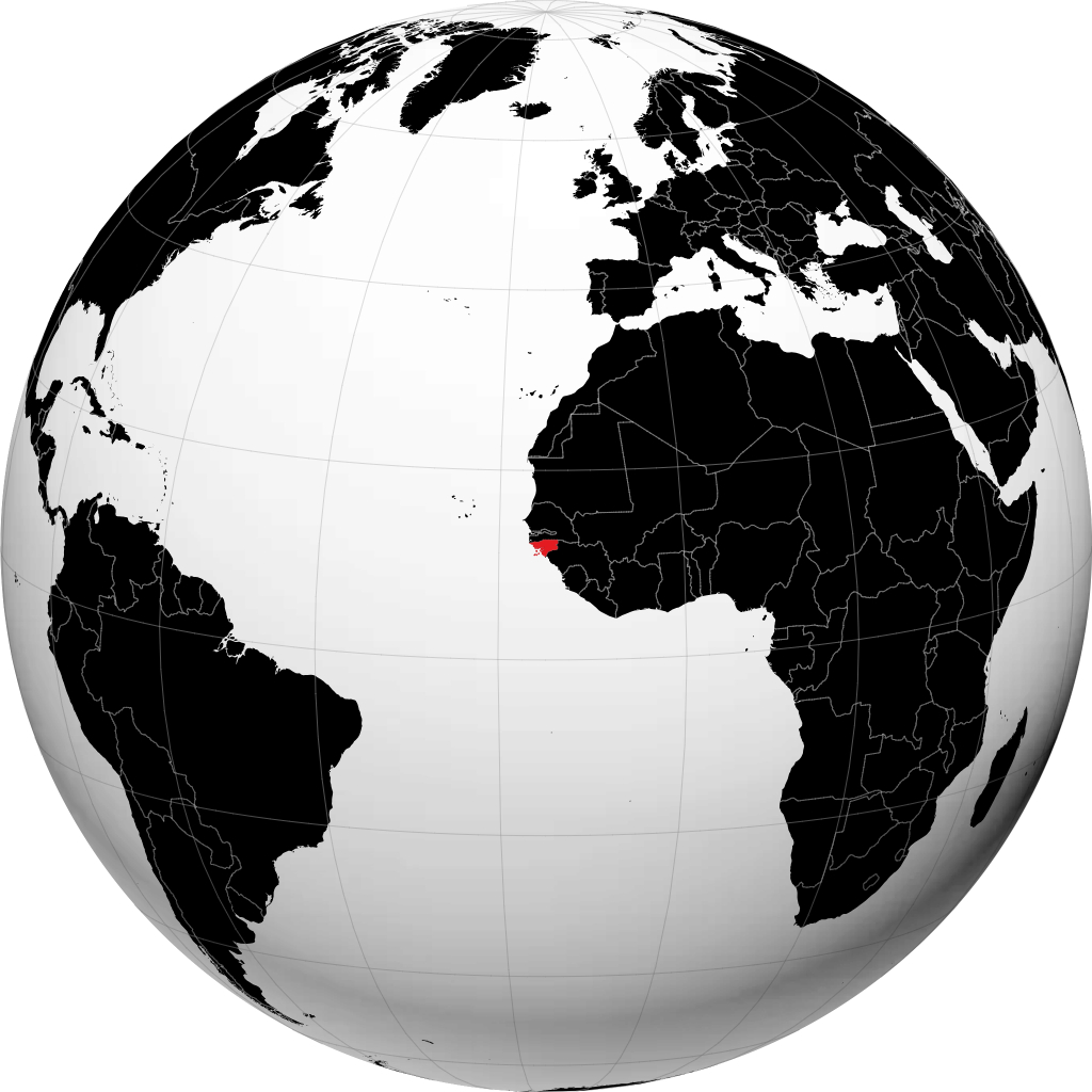Guinea-Bissau di globe