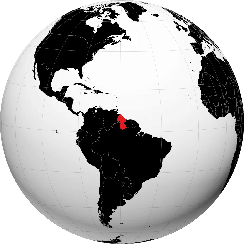 Guyana di globe