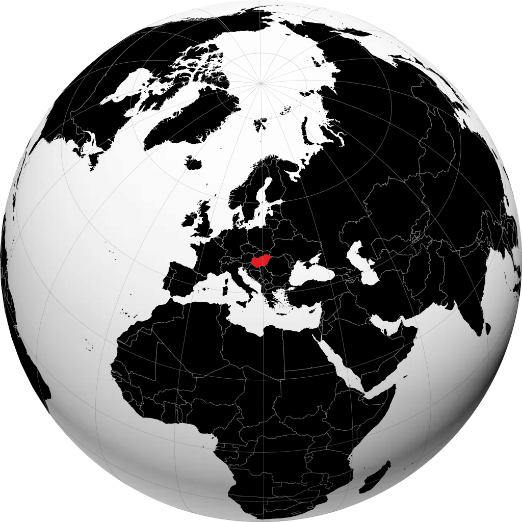 Hungaria di globe
