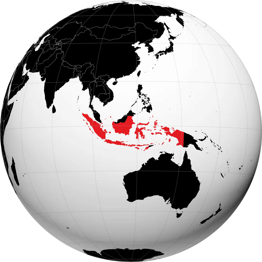 Indonesia di globe