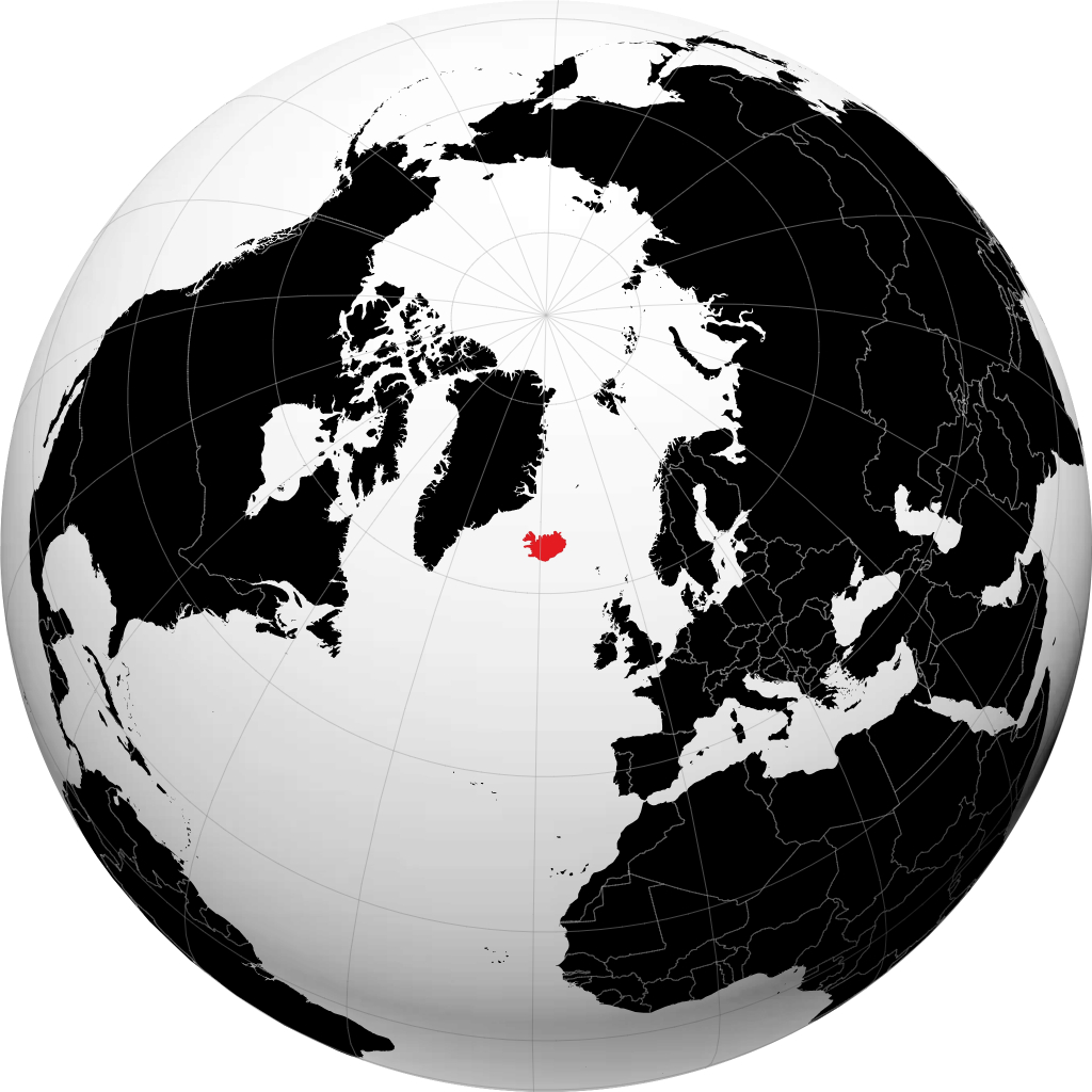 Islandia di globe