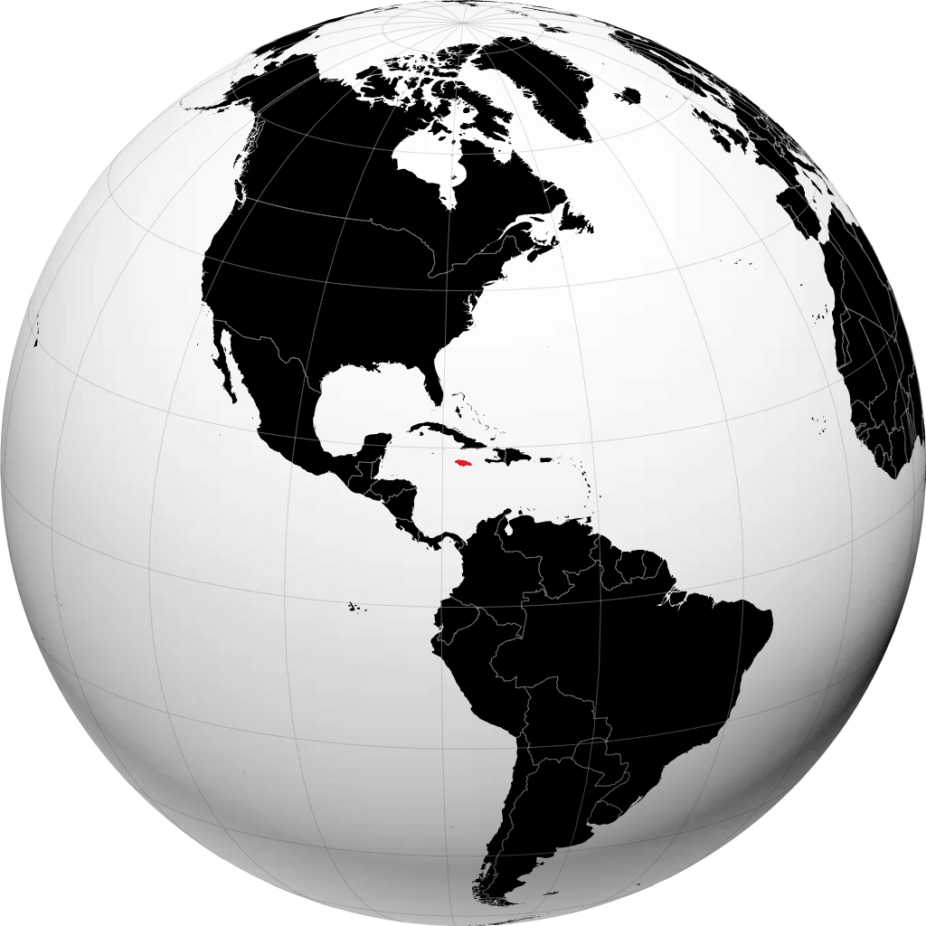 Jamaika di globe