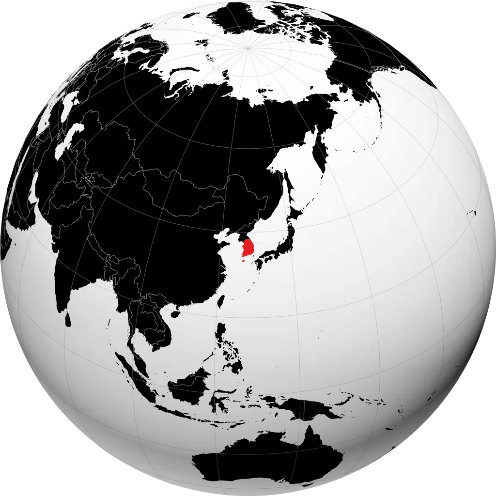 Korea Selatan di globe