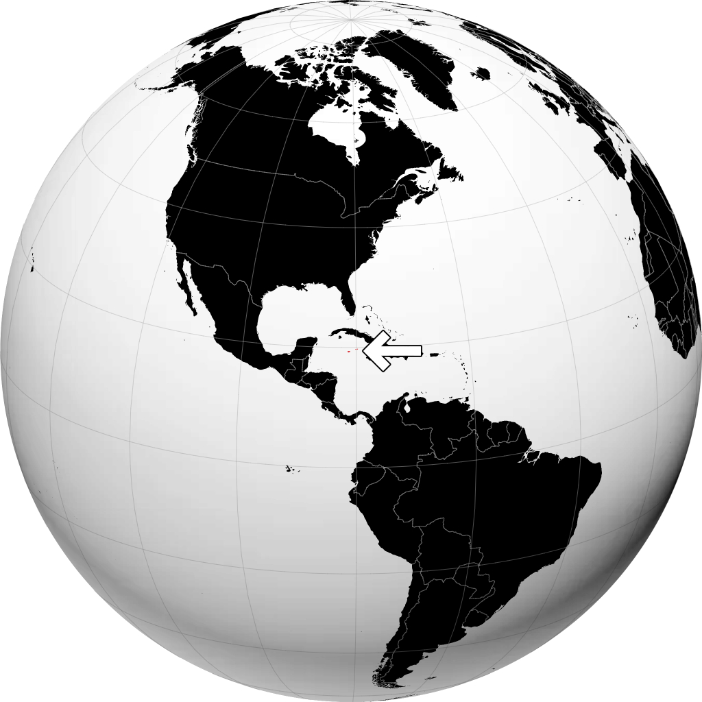 Kepulauan Cayman di globe