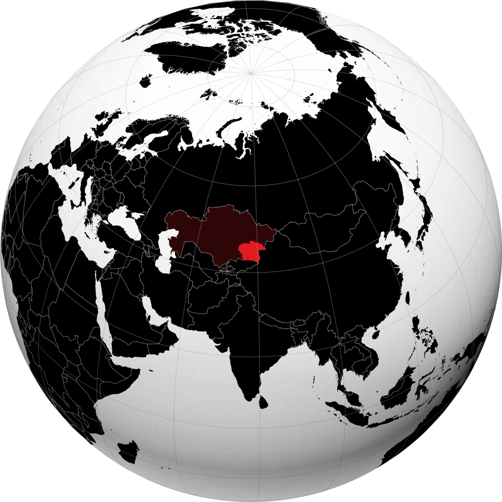 Wilayah Almaty di globe