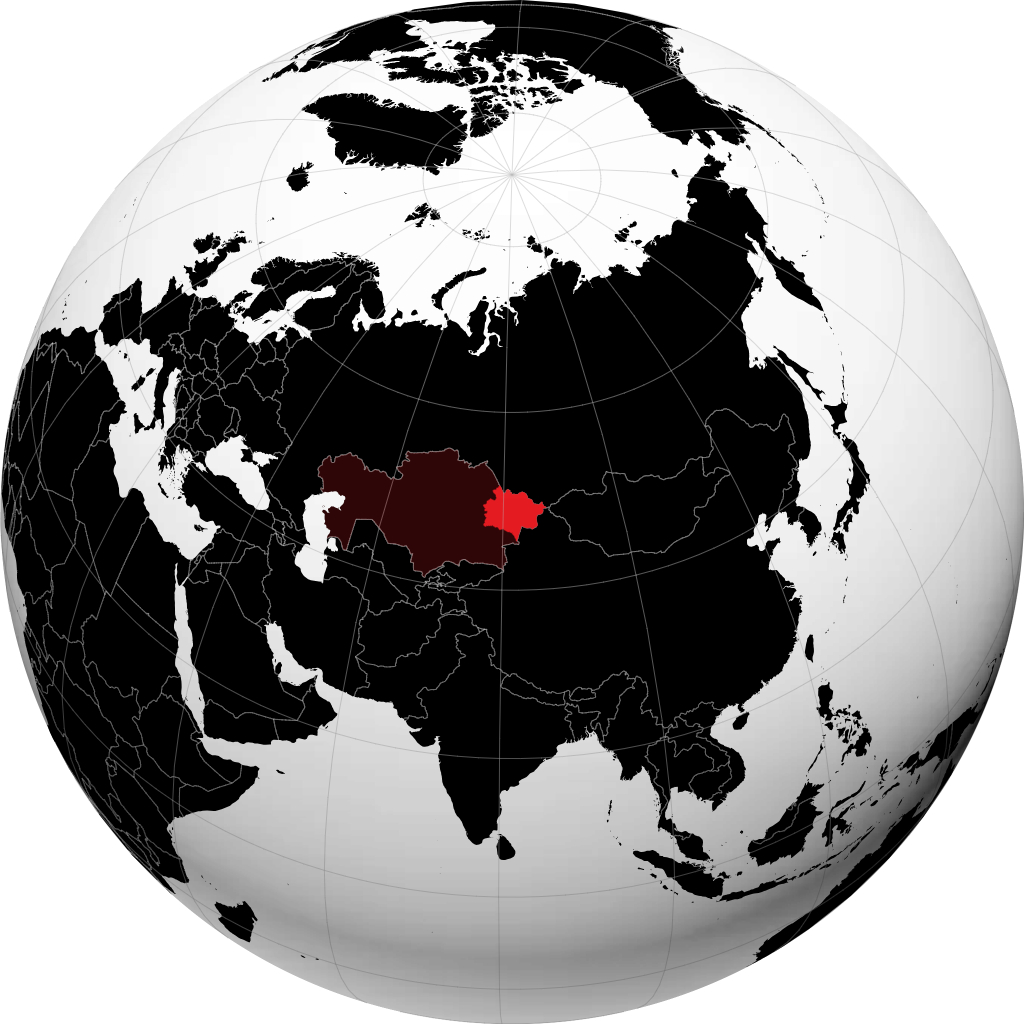 Wilayah Kazakhstan Timur di globe