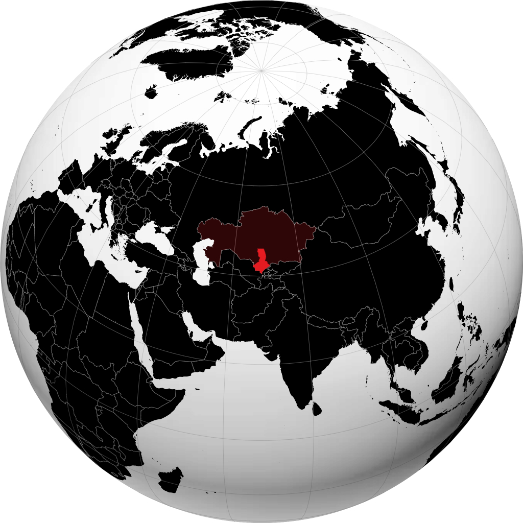 Wilayah Kazakhstan Selatan di globe