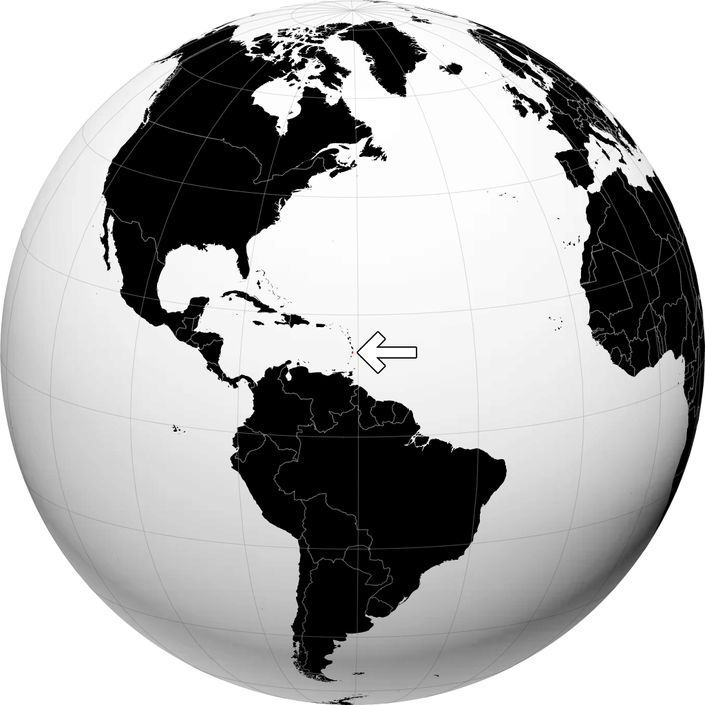 Saint Lucia di globe