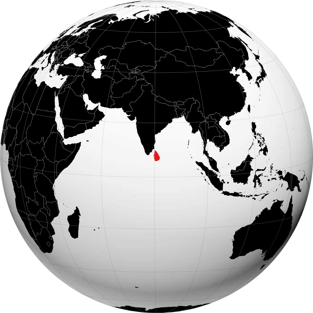 Sri Lanka di globe
