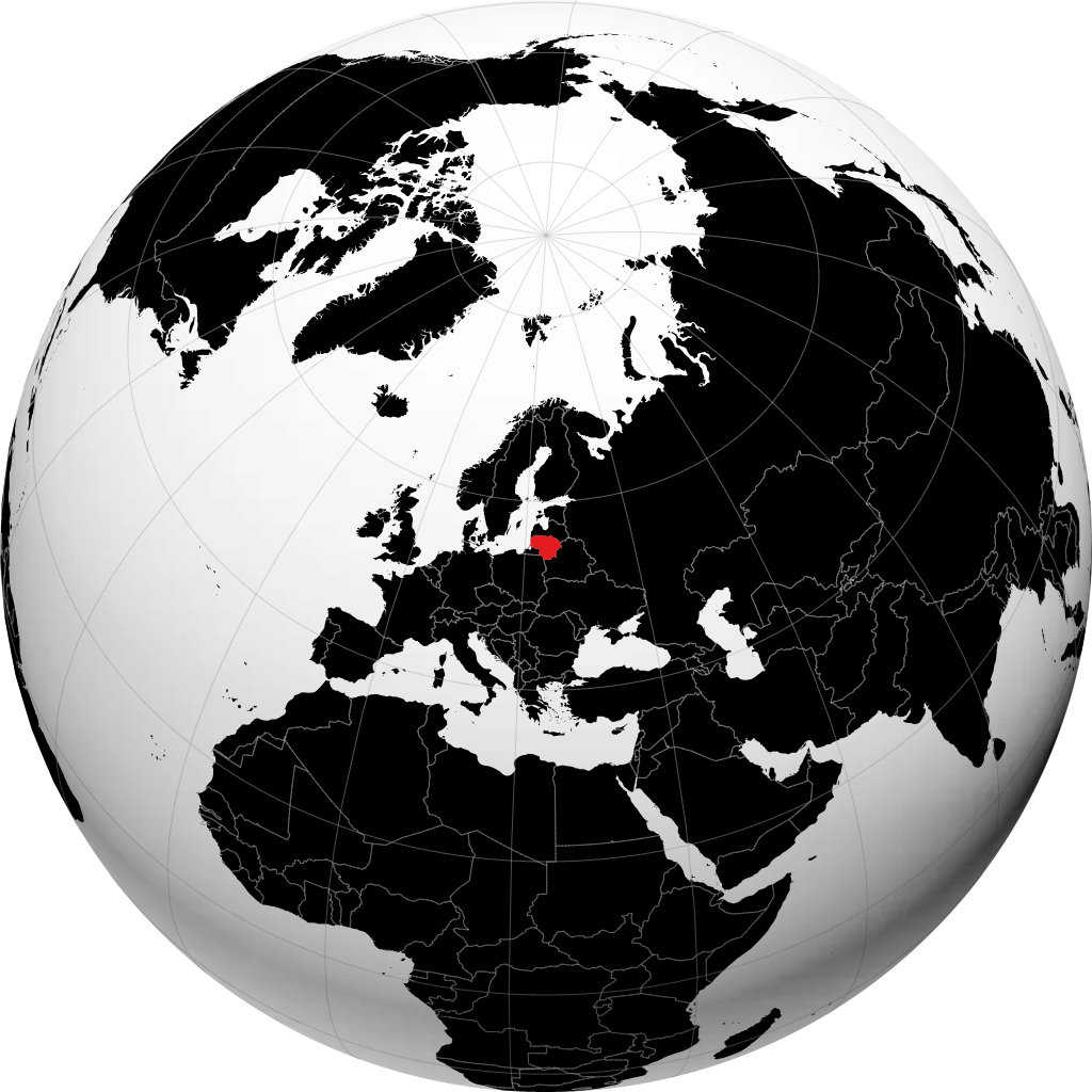 Lituania di globe