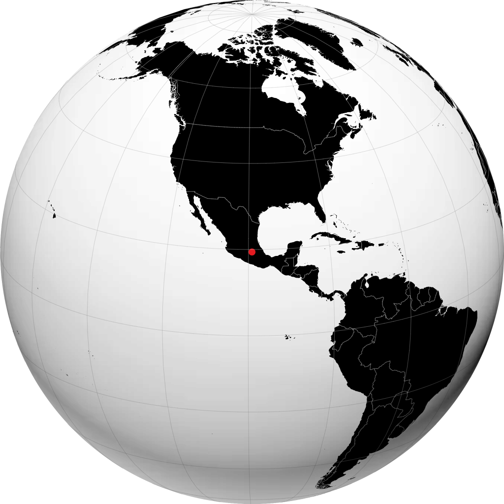 Kota Meksiko di globe