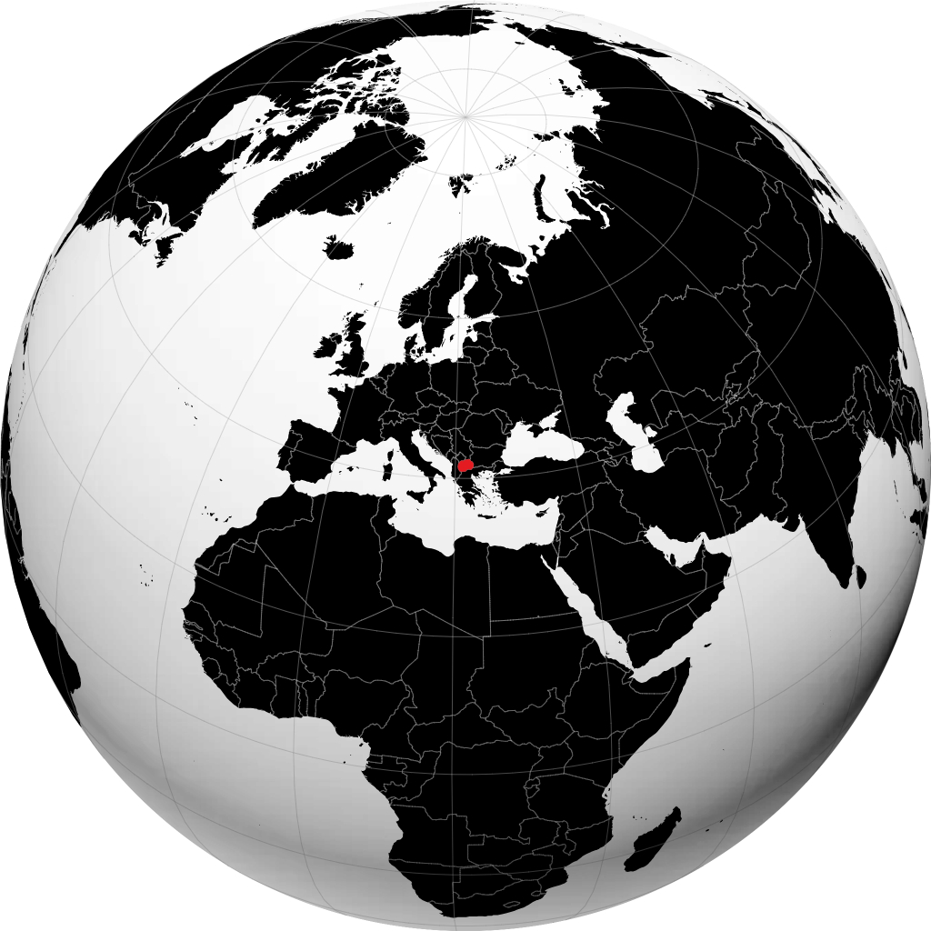 Makedonia Utara di globe