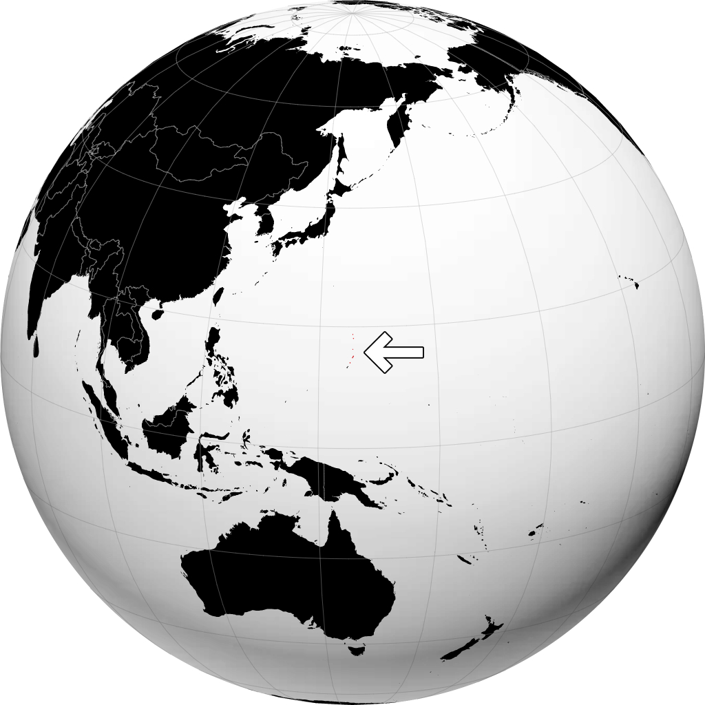 Kepulauan Mariana Utara di globe