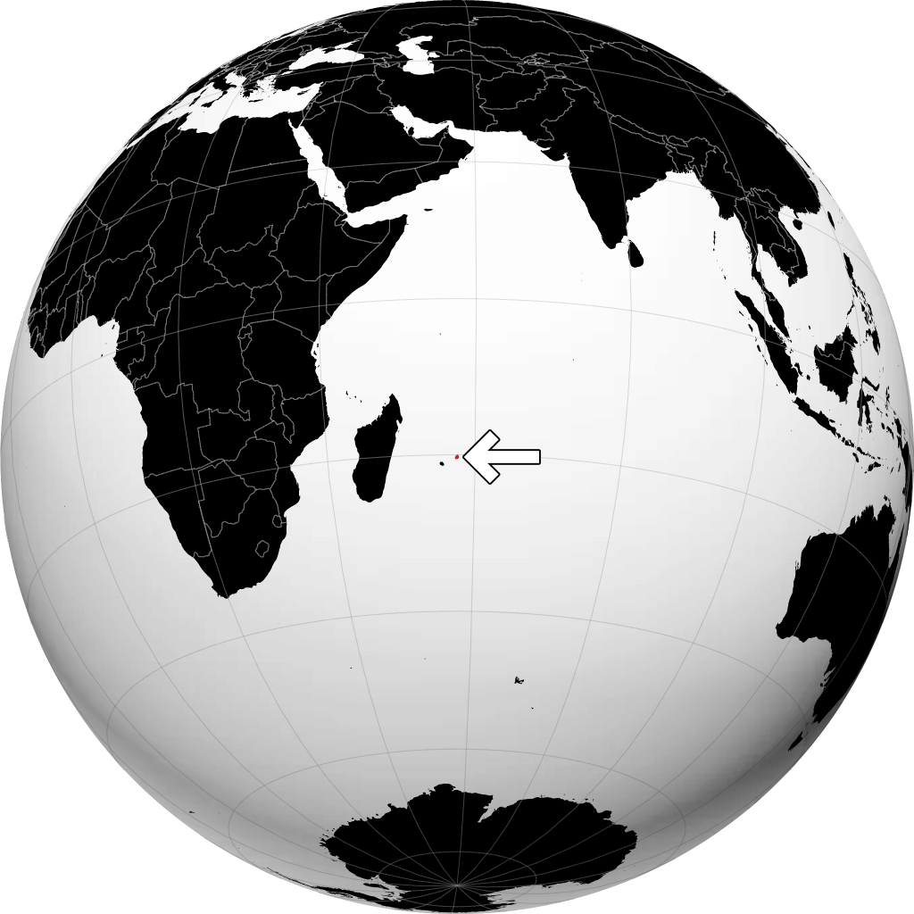 Mauritius di globe