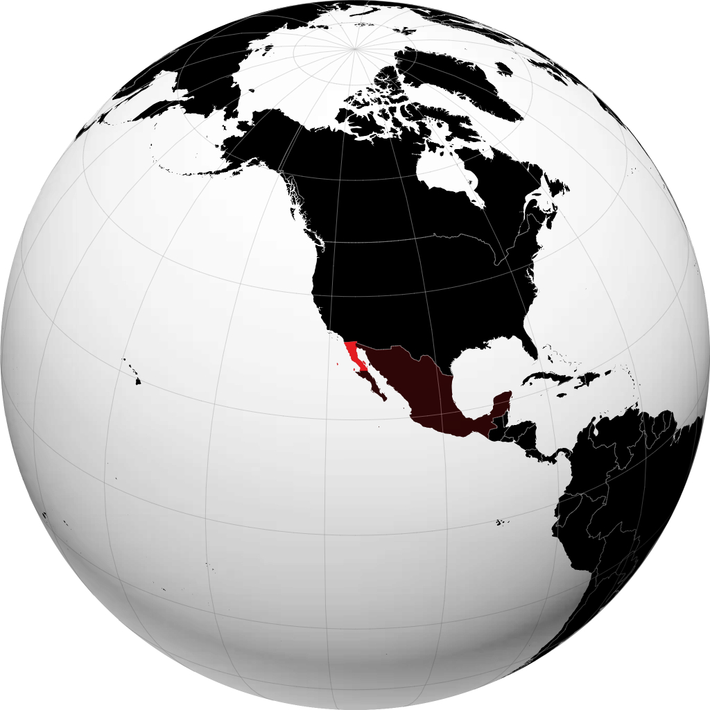 Negara Bagian Baja California di globe